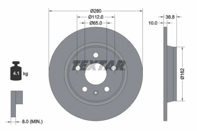 Image of Brake disc TEXTAR 92354503