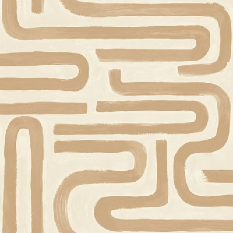 Image of Holden Decor Brushed Geo Orange Wallpaper, Orange 14232