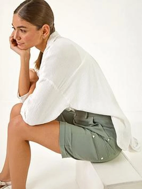 Image of Roman Womens Cargo Seam Short in Khaki Size: 20 Khaki Female 20