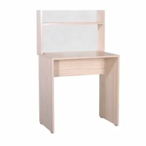 Image of Dynamic Compact Home Office Desk with Shelves, Woodgrain