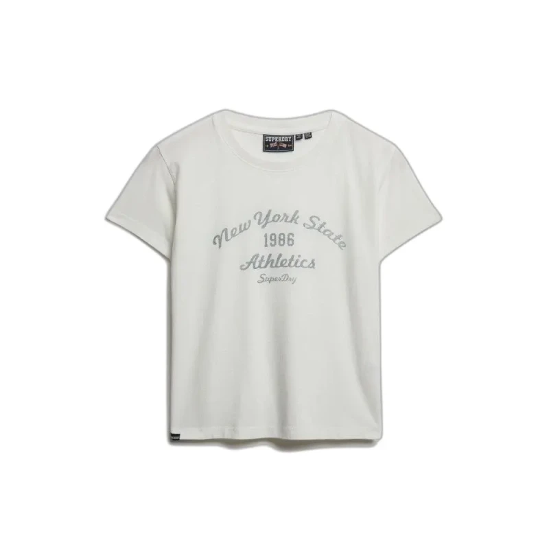 Image of Superdry Womens T-Shirt Superdry Athletic Essentials Graphic Blanc Female XS