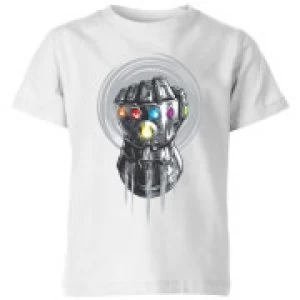 Image of Marvel Avengers Infinity War Thanos Infinite Power Fist Kids T-Shirt - White - 11-12 Years