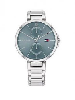 Image of Tommy Hilfiger Angela Blue Sunray Dial Stainless Steel Bracelet Ladies Watch