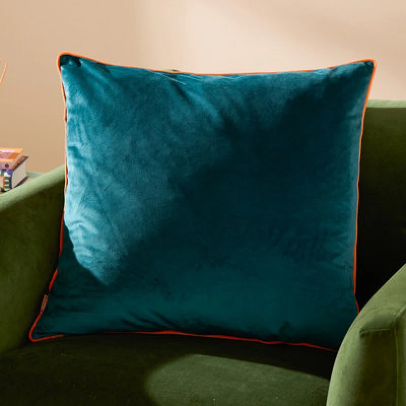 Image of Furn Furn Meridian Velvet Cushion in Midnight Size: 45cm x 45cm Midnight 45cm x 45cm Unisex 5025532353726