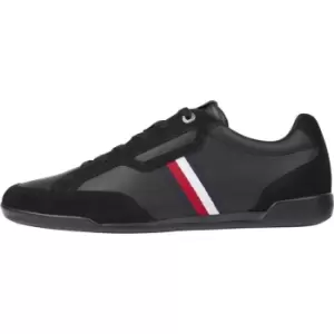 Image of Tommy Hilfiger Signature Leather Mix Cupsole Trainers - Black