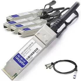 image of AddOn Networks 3m, QSFP28/4xQSFP28 InfiniBand cable 1m Black, Silver