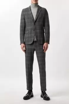 image of Slim Fit Overcheck Suit Jacket