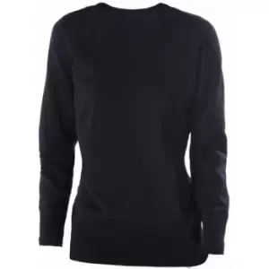 image of Kariban Womens/Ladies Cotton Acrylic V Neck Sweater (M) (Dark Grey)