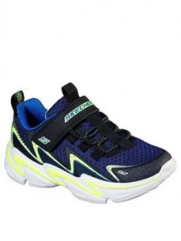 image of Skechers Boys Wavetronic, Black/Navy, Size 11.5 Younger