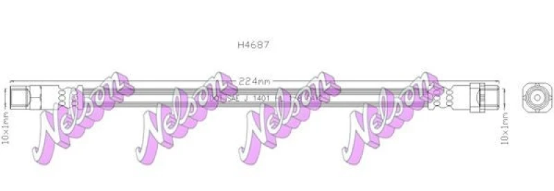 Image of Brake hose KAWE H4687