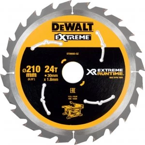 Image of DEWALT Extreme Runtime Circular Saw Blade 210mm 24T 30mm