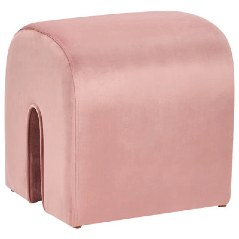 Image of Beliani Retro Pouffe Modoc Velvet Pink
