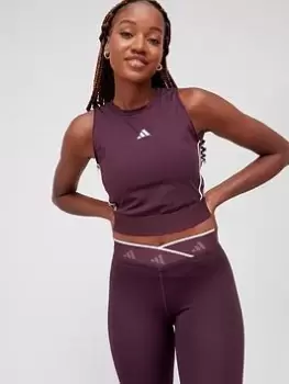 Image of adidas Tech-Fit Tape Crop Tank Top - Dark Red, Dark Red Size M Women