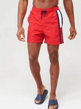 Image of Tommy Hilfiger Side Flag Swimshort - Red, Size 2XL, Men