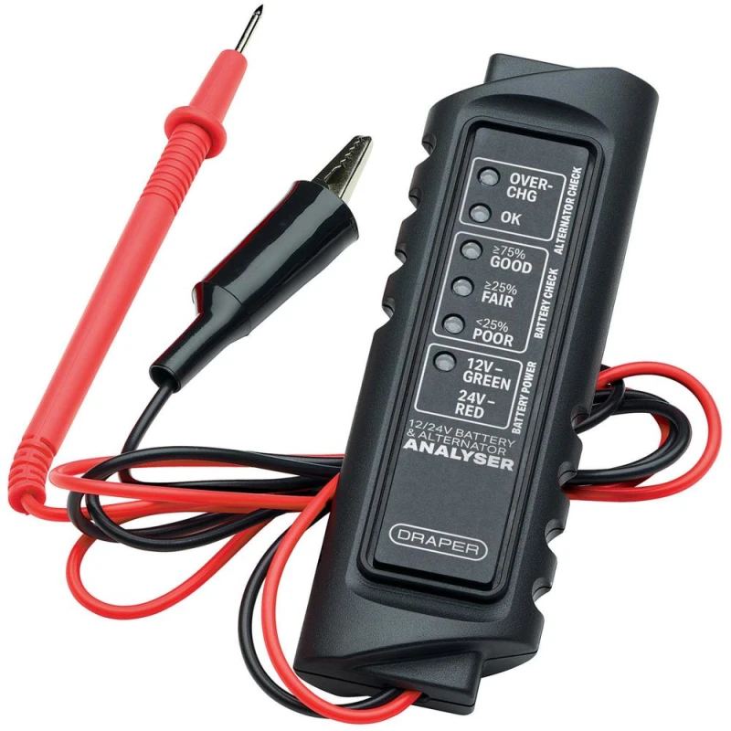 Image of Draper BAA1224 Battery and Alternator Analyser for 12v / 24v DC Systems BAA1224