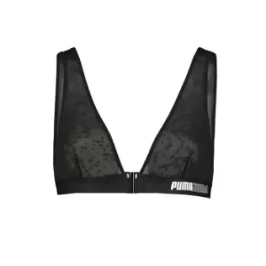 Puma Mesh Triangle Bralette Womens - Black