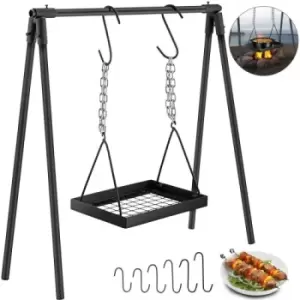 Image of VEVOR Campfire Cooking Stand, Carbon Steel, Outdoor Cooking, Heavy Duty Campfire Cooking Equipment with Adjustable Grill, Camp Cooking, Campfire Cooki