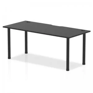 Image of Impulse Black Series 1800 x 800mm Straight Table Black Top with Cable