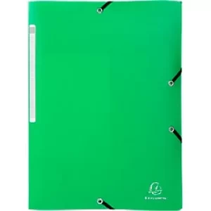 Image of Exacompta PP Opak Elasticated 3 Flap Folder A4, Light Green, 5 Packs of 10