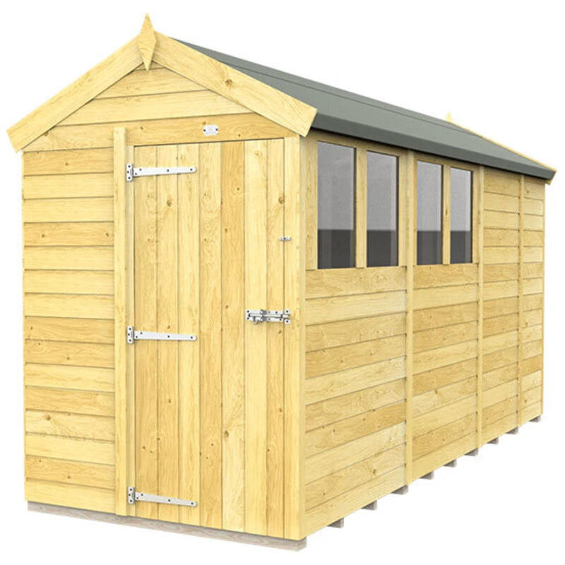 Image of Flat Pack Sheds DIY Sheds 5 x 13 Apex Shed, Brown 5X13AFF
