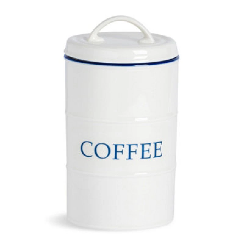 Image of Nicola Spring White Farmhouse Coffee Canister - 11cm White