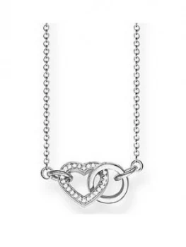 image of Thomas Sabo Sterling Silver Cubic Zirconia Together Forever Heart Link Necklace