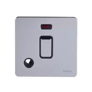 Image of Schneider USFP 20A Double Pole Switched Flex Outlet & Neon Black Insert Polished Chrome - GU2414BPC