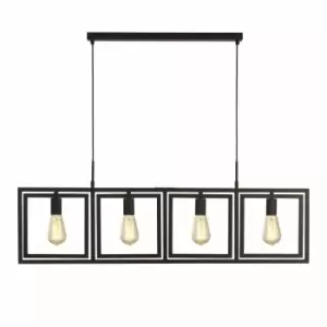 image of Plaza 4 Light Adjustable Ceiling Pendant, Matt Black