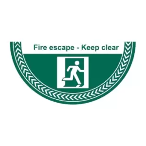 image of 'Fire Escape Keep Exit Clear' Floor Graphic (750mm x 375mm)