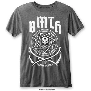 Image of Bring Me The Horizon - Crooked Young Unisex Large T-Shirt - Grey