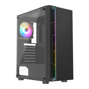 image of CIT Galaxy Gaming Case w/ Glass Side ATX LED Front Strip Rear RGB...