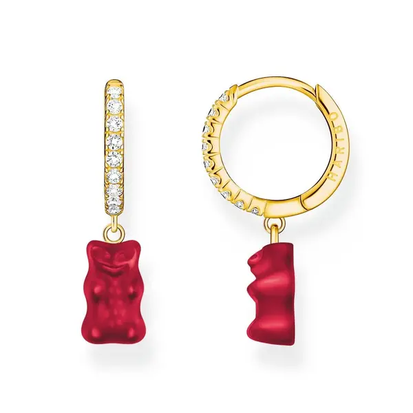 Image of Thomas Sabo Sterling Silver HARIBO Red Gold Plated Zirconia Single Hoo