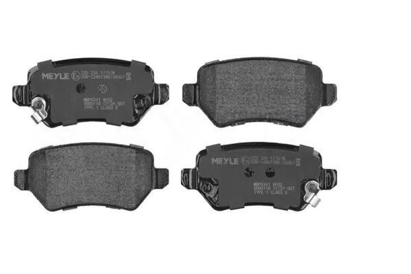Image of MEYLE 025 234 1715/W Brake pad set Rear Axle, with acoustic wear warning, Original Quality, with anti-squeak plate Brake Pad Set,disc brake (402)