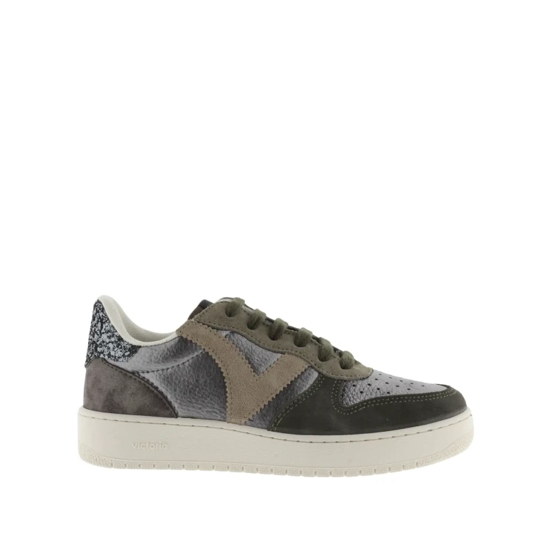 Image of Victoria Metallic and suede womens sneakers Victoria Madrid Vert Female 38