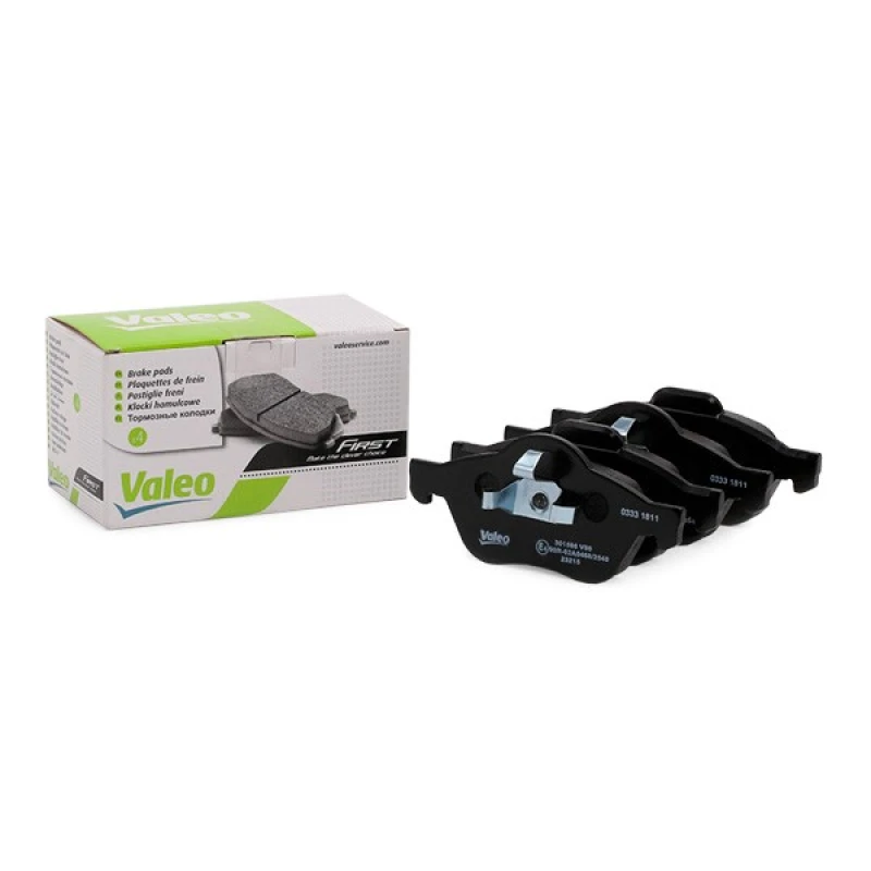 Image of VALEO 301566 Brake pad set Front Axle, with acoustic wear warning, FIRST, without anti-squeak plate Brake Pad Set,disc brake (402)