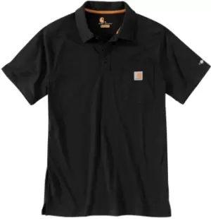 image of Carhartt Force Delmont Pocket Polo Shirt, black, Size L, black, Size L