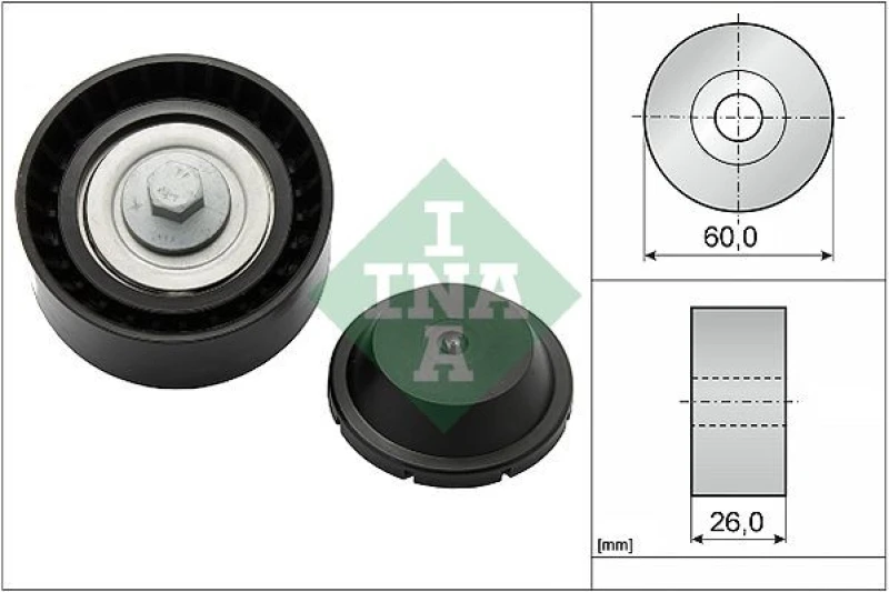 Image of Deflection / guide pulley, V-ribbed belt INA 532 0824 10