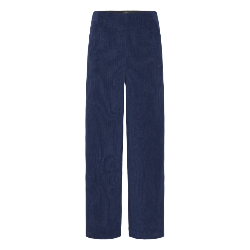 Image of Ichi Womens Trousers Ichi Kate Corduroy Bleu Female M