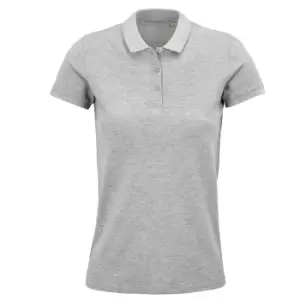Image of SOLS Womens/Ladies Planet Marl Pique Organic Polo Shirt (L) (Grey)