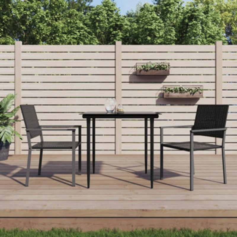 Image of VIDAXL Garden Chairs 2 pcs Black 54x62.5x89cm Poly Rattan Vidaxl 8720845786977