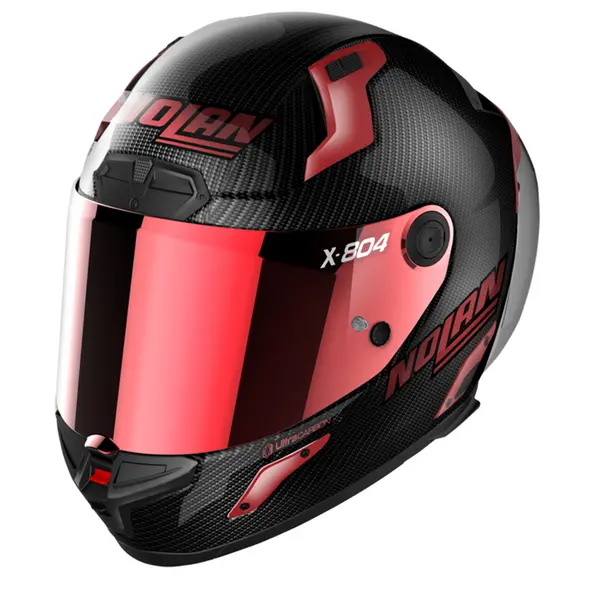 Image of Nolan X-804 RS Ultra Carbon Iridium Edit 005 Black Red Full Face Helmet Size XL
