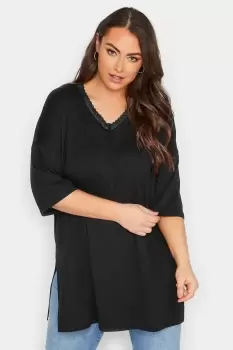 Image of Lace Neck T-Shirt