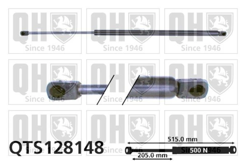 Image of QUINTON HAZELL Tailgate strut QUINTON HAZELL QTS128148