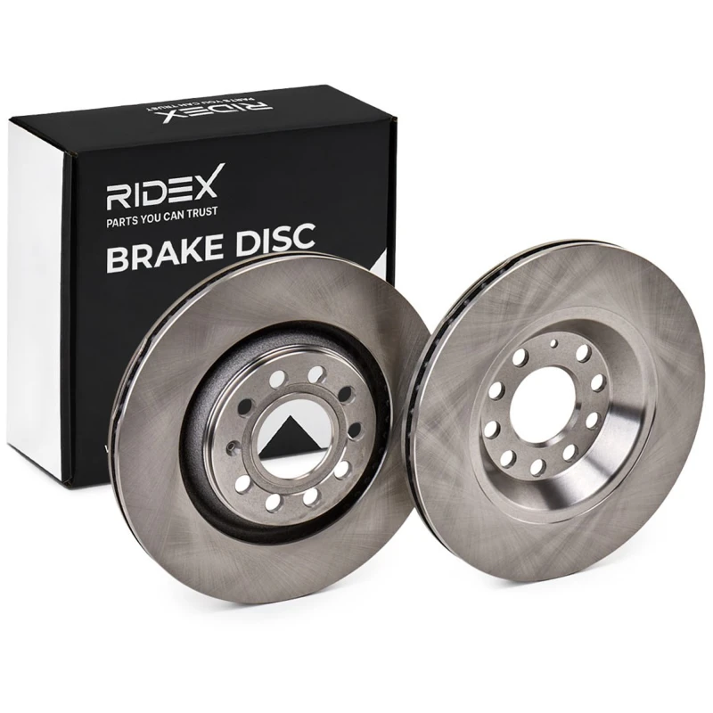 Image of RIDEX 82B0924 Brake disc Rear Axle, Vented, Cast Iron, Uncoated, Untreated, without bolts/screws Cast Iron Brake Disc (82)