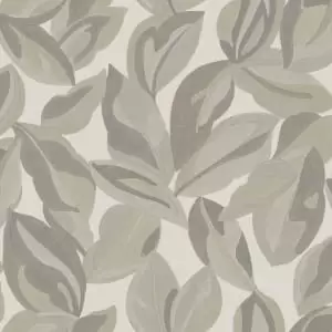 image of Holden Decor Abstract Leaf Beige Wallpaper - 10.05m x 53cm