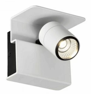 image of Surface Mounted Spotlight , Wall Light 1 x 7W LED 3000K, 500lm, Matt White , Black