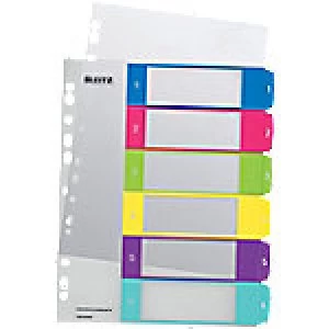 image of Leitz Index Tabs WOW A4+ Multicolour polypropylene coloured tabs