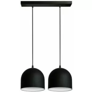 Image of Helam Madison Straight Bar Pendant Ceiling Light Black, White 42cm
