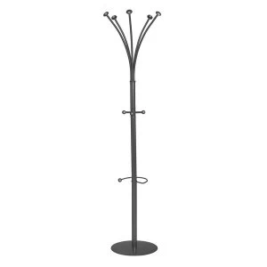 Style Hat and Coat Stand Tubular Steel with Umbrella Holder and 8 Pegs