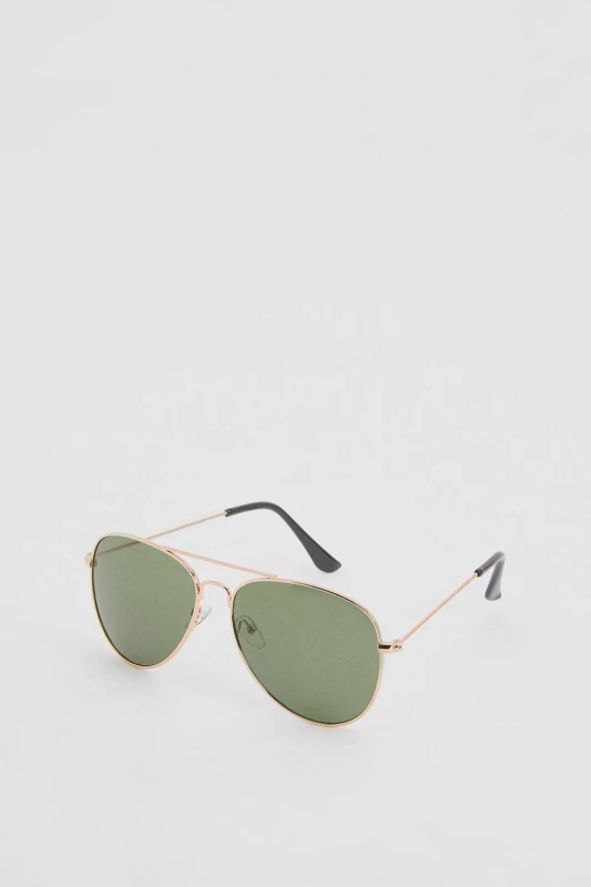 Image of Burton Burton Men Gold Classic Aviator Style Sunglasses Gold One Size Male 5045775596650